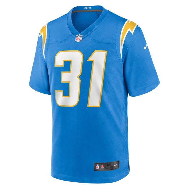 Nick Niemann Los Angeles Chargers Game Player Jersey - Powder Blue - Image 2