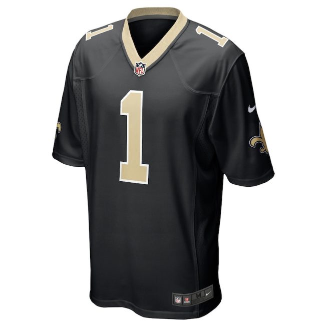 Alontae Taylor 1 New Orleans Saints Men Team Game Jersey - Black - Image 2