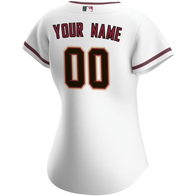 Arizona Diamondbacks Women's Home Replica Custom Jersey - White - Image 3