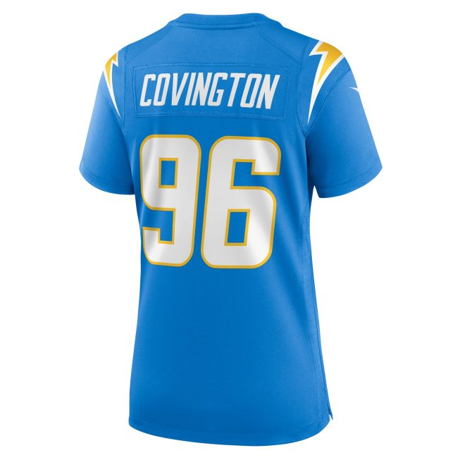 Christian Covington Los Angeles Chargers Women's Team Game Jersey - Powder Blue - Image 3