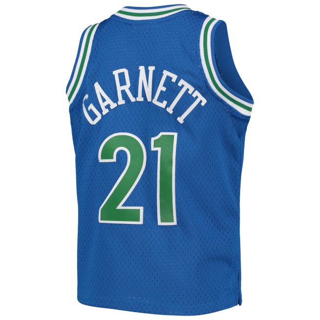 Kevin Garnett Minnesota Timberwolves Mitchell & Ness Youth 1995-96 Hardwood Classics Swingman Jersey - Blue - Image 3