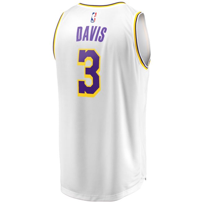 Anthony Davis Los Angeles Lakers Fanatics Fast Break Replica Player Jersey - White - Association Edition - Image 3