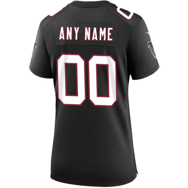 Atlanta Falcons Women's Throwback Custom Game Jersey - Black - Image 3