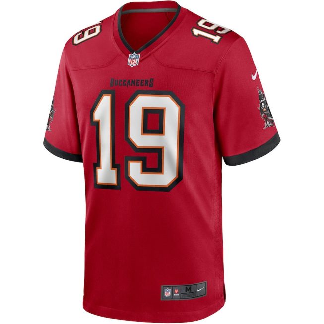 Keyshawn Johnson 19 Tampa Bay Buccaneers Men Game Retired Jersey - Red - Image 2