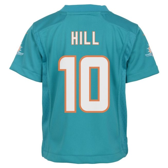 Tyreek Hill 10 Miami Dolphins Cheetah Celebration Game YOUTH Jersey - Aqua - Image 3