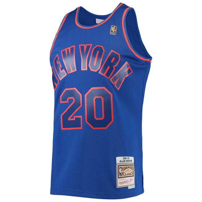 Allan Houston New York Knicks Mitchell & Ness 1996/97 Throwback Dark Swingman Jersey - Blue - Image 2