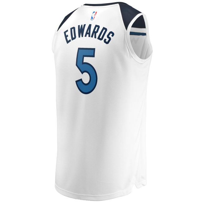 Anthony Edwards Minnesota Timberwolves Fanatics Fast Break Replica Player Jersey - Association Edition - White - Image 3