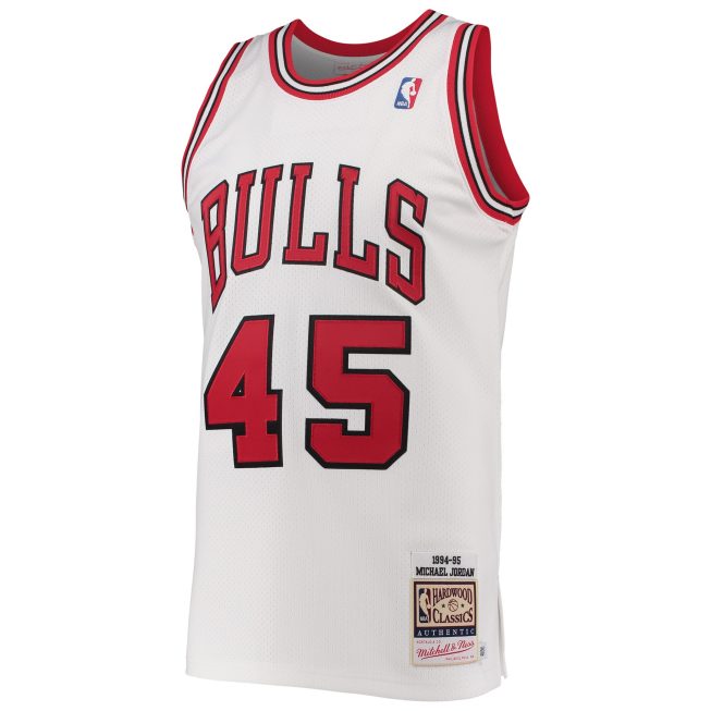 Michael Jordan Chicago Bulls Mitchell & Ness 1994-95 Hardwood Classics Authentic Player Jersey - White - Image 2