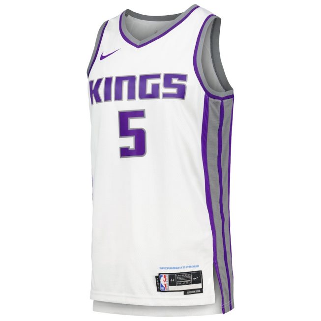 De'Aaron Fox 5 Sacramento Kings Swingman Player Jersey - Association Edition - White - Image 2