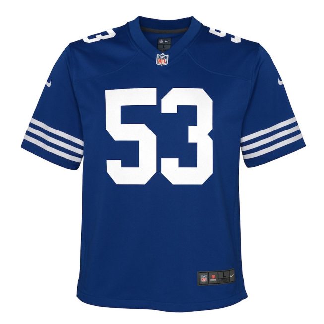 Shaquille Leonard 53 Indianapolis Colts YOUTH Game Jersey - Royal - Image 2