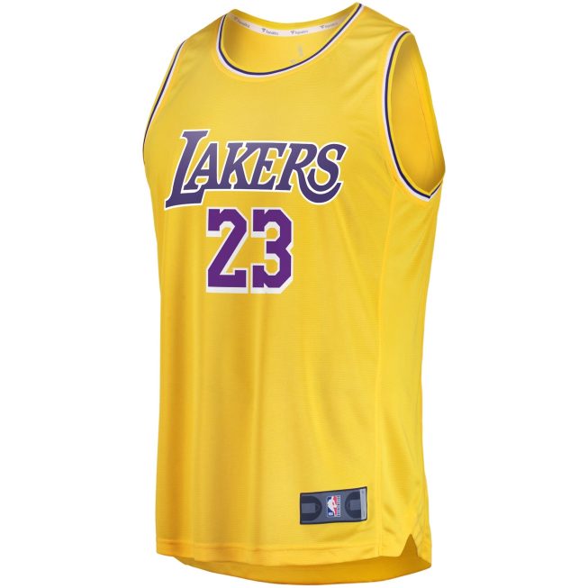 LeBron James Los Angeles Lakers Fanatics Big & Tall Fast Break Player Jersey - Gold - Icon Edition - Image 2