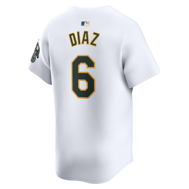 Jordan Diaz Oakland Athletics Home Limited Player Jersey - White - Image 3