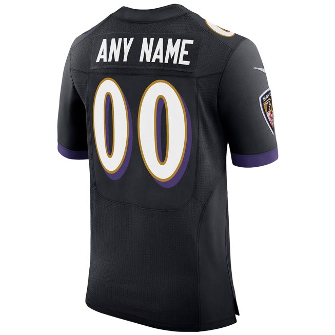 Baltimore Ravens Speed Machine Elite Custom Jersey - Black - Image 3