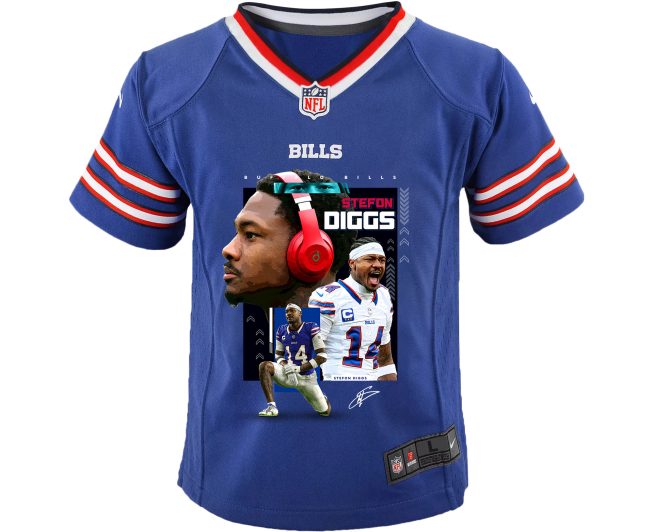 Stefon Diggs 14 Buffalo Bills Can You Diggs It Game YOUTH Jersey - Royal - Image 2
