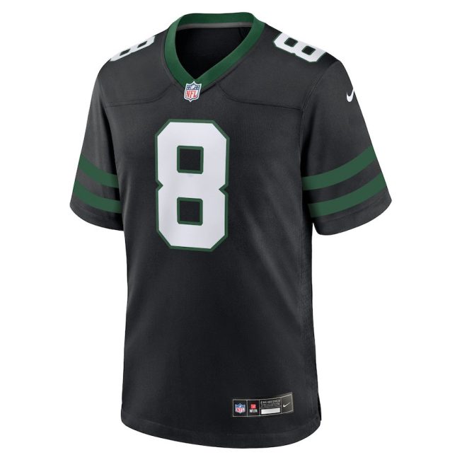 Aaron Rodgers 8 New York Jets Alternate Game Men Jersey - Legacy Black - Image 2