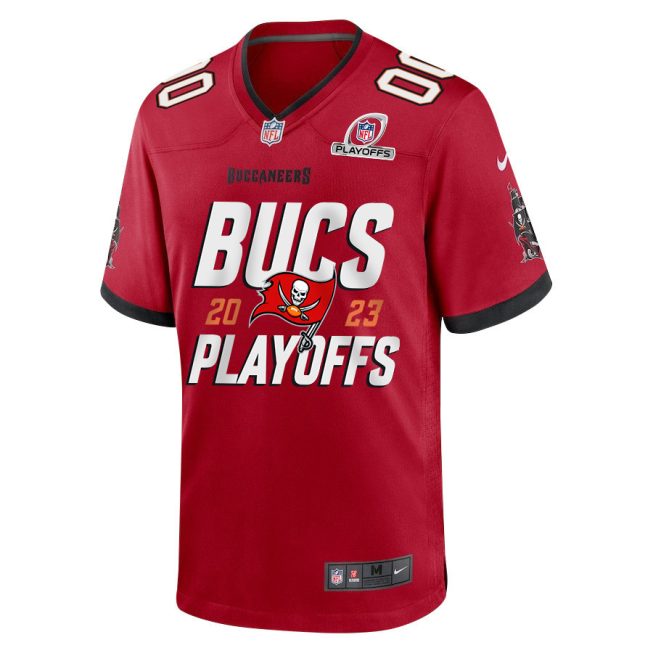 Tampa Bay Buccaneers 2023 Playoffs Iconic Game Men Custom Jersey - Red - Image 2