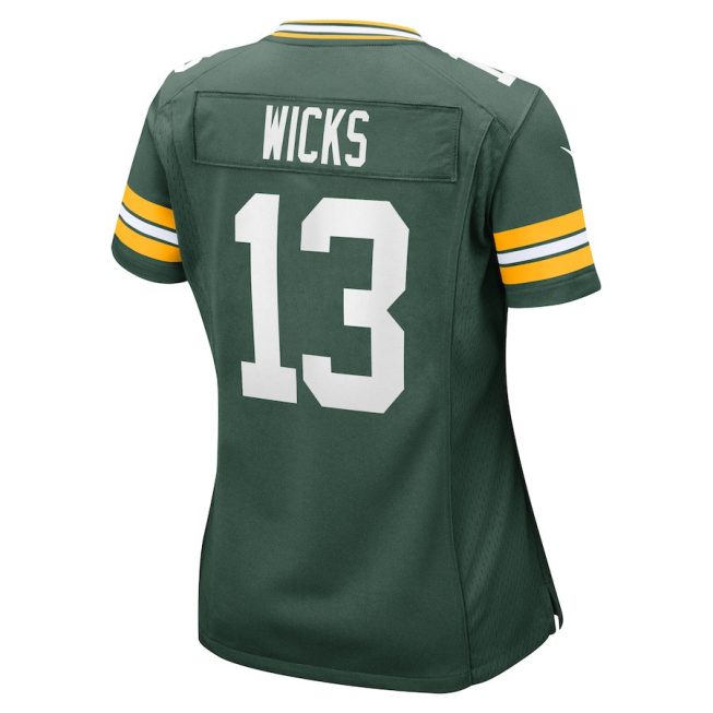 Dontayvion Wicks 13 Green Bay Packers Women Game Jersey - Green - Image 3