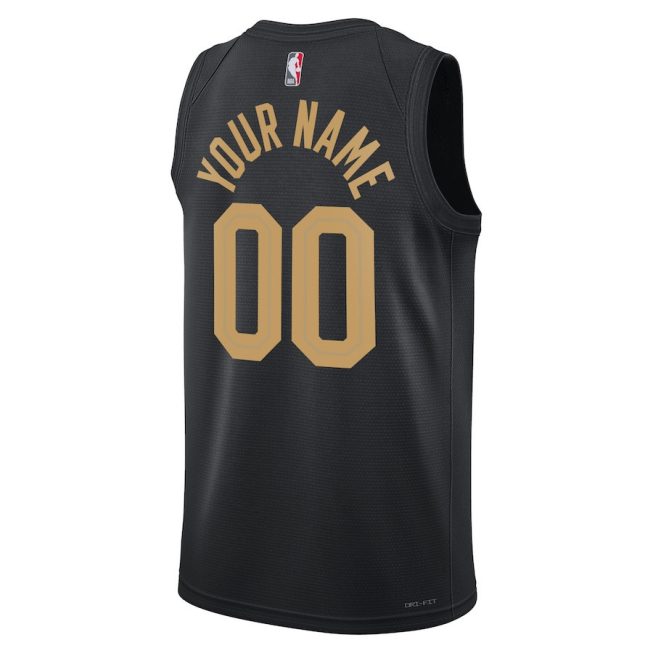 Cleveland Cavaliers 2023/24 Statement Swingman Custom Men Jersey - Black - Image 3