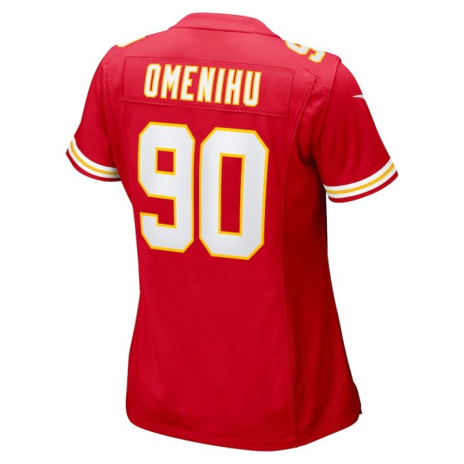 Charles Omenihu 90 Kansas City Chiefs Women Game Jersey - Red - Image 3