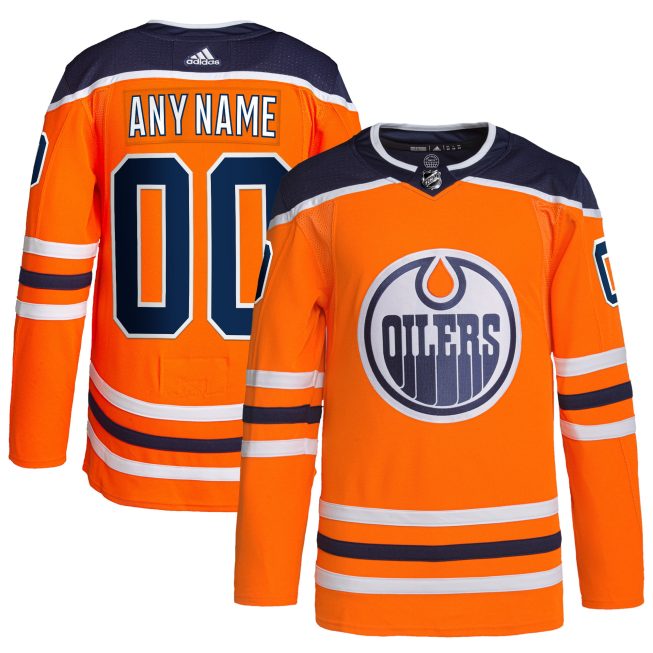 Edmonton Oilers Home Primegreen Authentic Custom Jersey - Orange