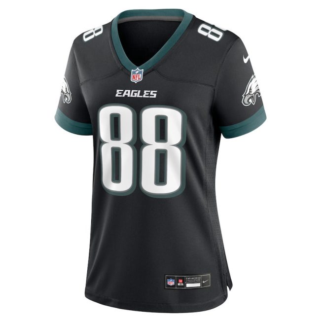 Dallas Goedert 88 Philadelphia Eagles Alternate Game Women Jersey - Black - Image 2