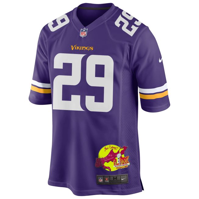 Dwight McGlothern 29 Minnesota Vikings Super Bowl LIX New Orleans Patch Game Men Jersey - Purple - Image 3