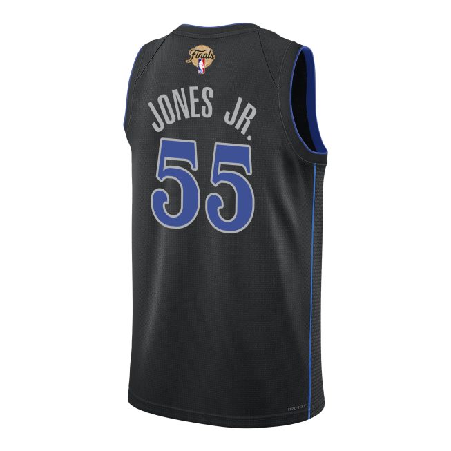 Derrick Jones Jr. 55 Dallas Mavericks 2024 FINALS PATCH Swingman Jersey - City Edition - Black - Image 3