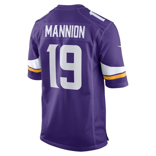 Sean Mannion 19 Minnesota Vikings Game Men Jersey - Purple - Image 3