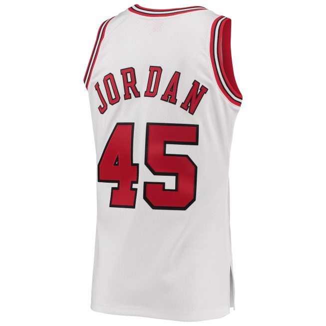 Michael Jordan Chicago Bulls Mitchell & Ness 1994-95 Hardwood Classics Authentic Player Jersey - White - Image 3