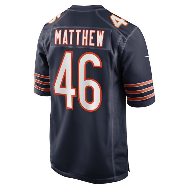 Christian Matthew 46 Chicago Bears Men Game Jersey - Navy - Image 3