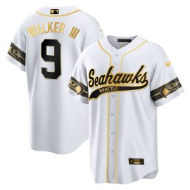 Walker III 9 Seattle Seahawks Throwback Men Jersey - White Gold