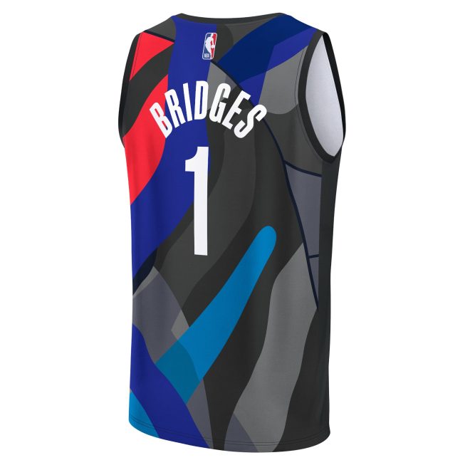 Mikal Bridges Brooklyn Nets Fanatics Youth Fast Break Jersey - Black - City Edition - Image 3