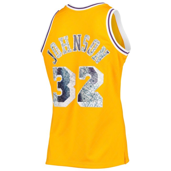 Magic Johnson Los Angeles Lakers Mitchell & Ness 1984/85 Hardwood Classics 75th Anniversary Diamond Swingman Jersey - Gold - Image 3