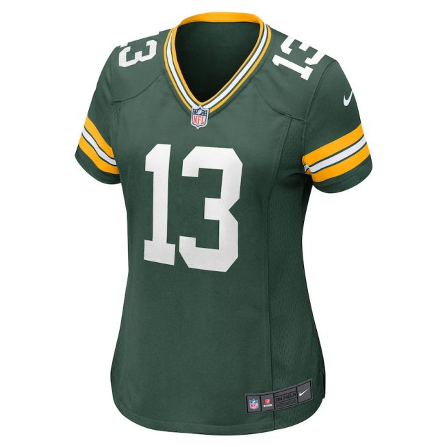 Dontayvion Wicks 13 Green Bay Packers Women Game Jersey - Green - Image 2