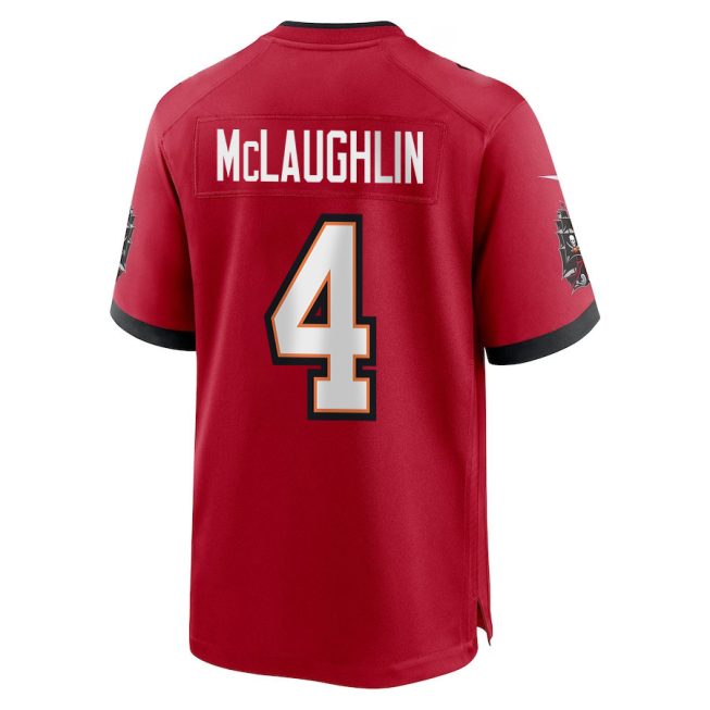 Chase McLaughlin 4 Tampa Bay Buccaneers Super Bowl LIX New Orleans Patch Game Men Jersey - Red - Image 2