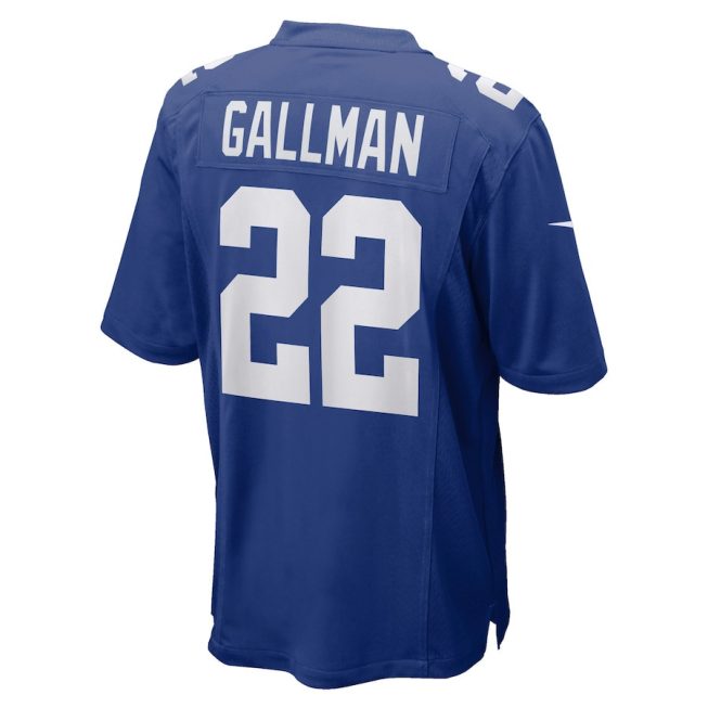 Wayne Gallman 22 New York Giants Men Game Jersey - Royal - Image 3