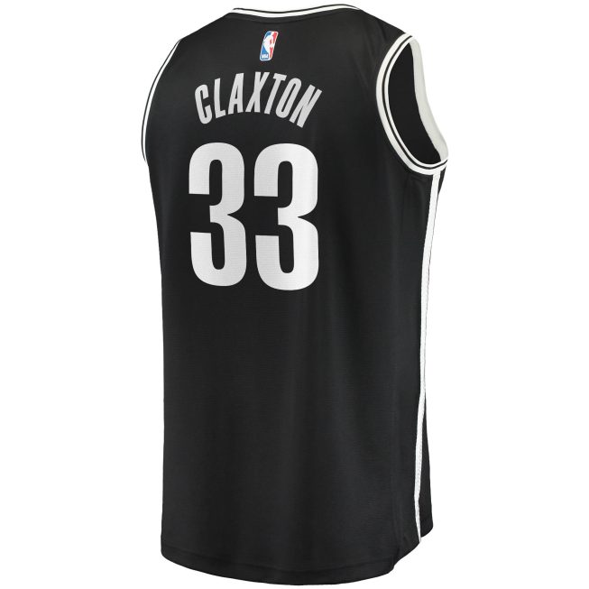 Nicolas Claxton Brooklyn Nets Fanatics Fast Break Replica Jersey - Icon Edition - Black - Image 3