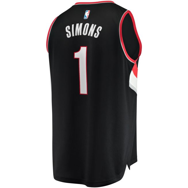 Anfernee Simons Portland Trail Blazers Fanatics Fast Break Replica Player Jersey - Icon Edition - Black - Image 3