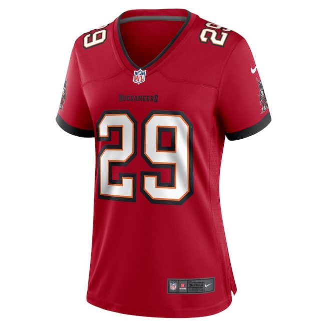 Christian Izien 29 Tampa Bay Buccaneers Women Game Jersey - Red - Image 2