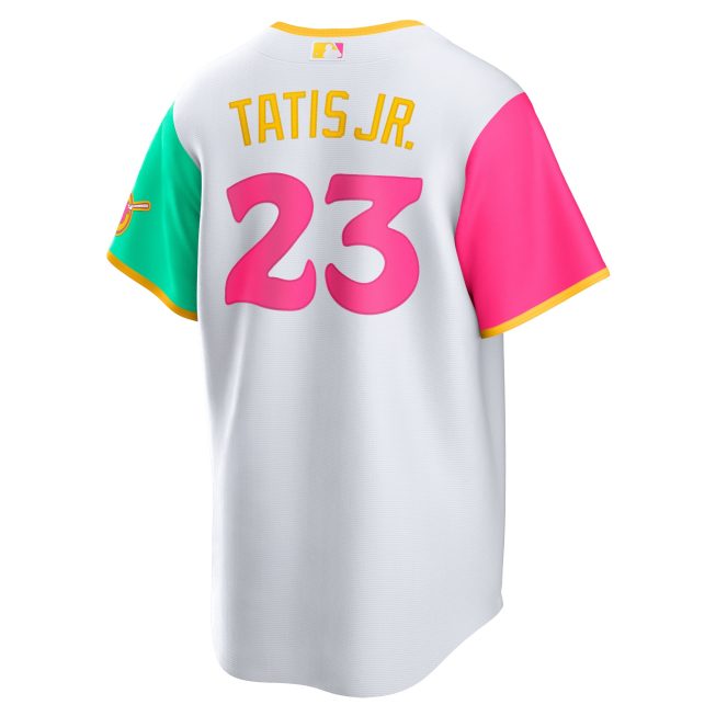 Fernando Tatis Jr. San Diego Padres City Connect Replica Player Jersey - White - Image 3