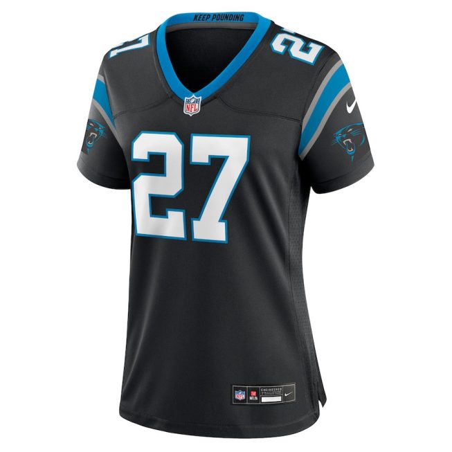 Alex Cook 27 Carolina Panthers Game Women Jersey - Black - Image 2
