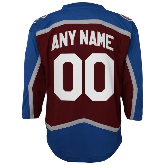 Colorado Avalanche Youth Home Custom Replica Jersey - Burgundy - Image 3