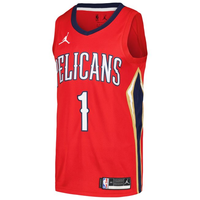 Zion Williamson New Orleans Pelicans Jordan Brand Swingman Player Jersey - Statement Edition - Red - Image 2