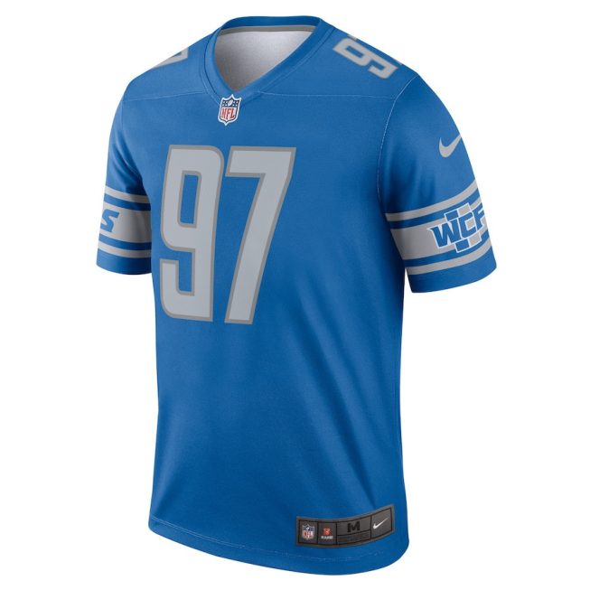 Aidan Hutchinson 97 Detroit Lions Men's Legend Jersey - Blue - Image 2