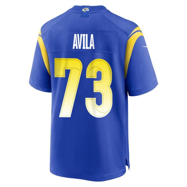 Steve Avila 73 Los Angeles Rams Super Bowl LIX New Orleans Patch Game Men Jersey - Royal - Image 2