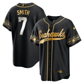 Geno Smith 7 Seattle Seahawks Throwback Men Jersey - Black Limited