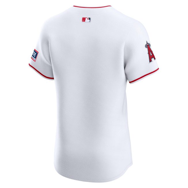 Los Angeles Angels Home Elite Patch Jersey - White - Image 3