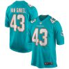 Andrew Van Ginkel Miami Dolphins Game Jersey - Aqua