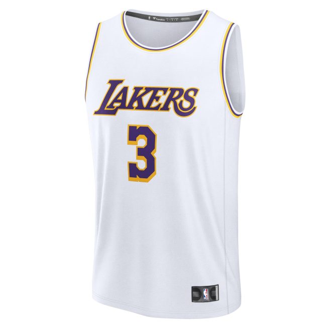 Anthony Davis Los Angeles Lakers Fanatics Fast Break Replica Player Jersey - Association Edition - White - Image 2