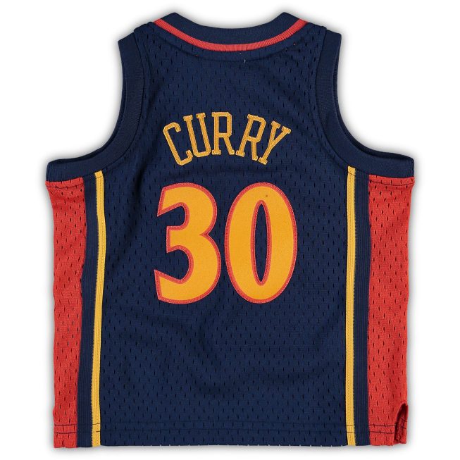 Stephen Curry Golden State Warriors Mitchell & Ness Infant Historic Logo Jersey - Navy - Image 3